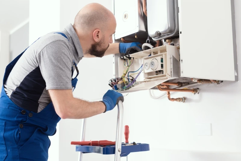 man providing HVAC services in wake forest